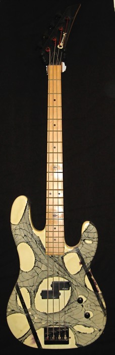 1986 Charvel Jackson 4-String (Glam White w: spidernet stockings)