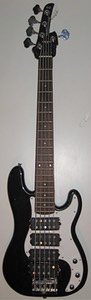2002 20th Anniversary Fender Squier 5-String Precision SERPENTINE B-15 (Black with Carvin Pickups)